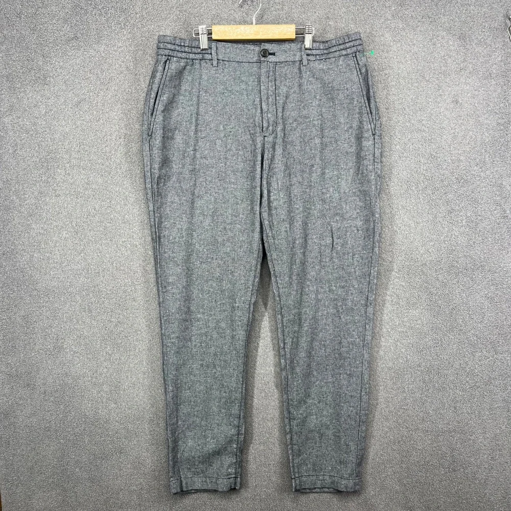 Banana Republic Athletic Pants Mens 34x32 Grey Linen Cotton Drawstring Trousers